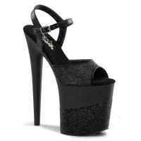 Sale FLAMINGO-809-2G Pleaser High-Heels Plateau Sandaletten schwarz glitter 39