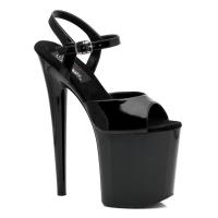Sale FLAMINGO-809 Pleaser High-Heels Plateau Sandaletten schwarz Lack 44