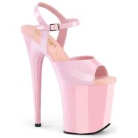 FLAMINGO-809 sexy Pleaser High-Heels Plateau Sandaletten baby pink Lack günstig