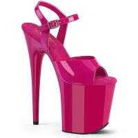 Sale FLAMINGO-809 sexy Pleaser High-Heels Plateau Sandaletten hotpink Lack günstig 36