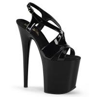 FLAMINGO-831 Pleaser high heels platform criss-cross sling back sandal black patent