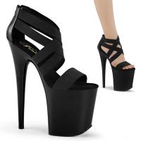 Sale FLAMINGO-869 Pleaser high heels platform sandal black criss cross closed back 37