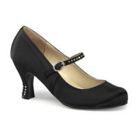 Sale FLAPPER-20 Funtasma Riemchen Pumps schwarz Satin mit Strasseffekten 40