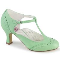 Auktion FLAPPER-26 Pin Up Couture Lochmuster T-Riemchen Pumps mint Lederoptik 41