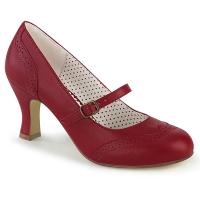 FLAPPER-32 chice bequeme Funtasma Maryjane Riemchenpumps rot Lederoptik
