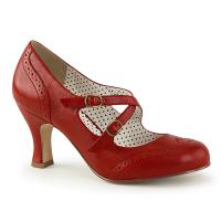 Sale FLAPPER-35 Pin Up Couture Lochmuster Riemchen Pumps rot Lederlook 37