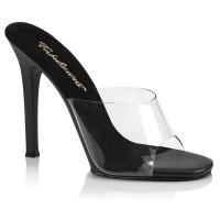 GALA-01 Fabulicious high heels slide transparent black with leather insole