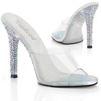 GALA-01DSP Fabulicious vegan high heels slide dissipating AB rhinestones clear silver