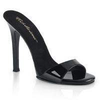 GALA-01S Fabulicious high heels slide small band black patent with leather insole