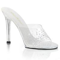 GALA-01SD Fabulicious high heels slide clear multi sized AB rhinestones with leather insole