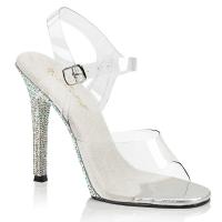 Sale GALA-08DM Fabulicious High-Heels Riemchen Sandaletten klar Multi Strasssteinchen 35
