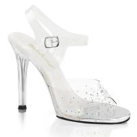 GALA-08SD Fabulicious High-Heels Knöchelriemchen Sandaletten klar mit AB-Strass