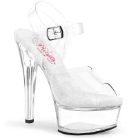 GLEAM-608 Pleaser ladies vegan high heels ankle strap sandal clear