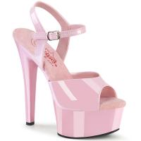 GLEAM-609 Pleaser Damen High Heels Riemchen Plateausandaletten babypink Lack