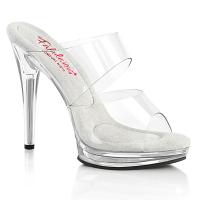 Sale GLORY-502 Fabulicious vegan high heels comfort width platform slide clear 38