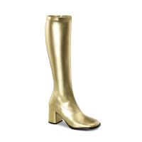 GOGO-300 bequeme Funtasma Damen Stretchstiefel Boots gold Lederoptik