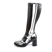 GOGO-300XRAY Funtasma Damen Stretchstiefel Boots schwarz matt weiß Röntgenprint