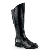 GOTHAM-100 Funtasma kniehohe Stiefel flacher Absatz schwarz Lederoptik Karneval