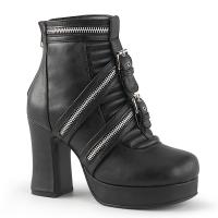GOTHIKA-50 vegane DemoniaCult Gothic Stiefeletten schwarz Lederlook Zipperdekor