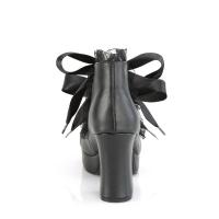 Sale GOTHIKA-53 DemoniaCult Plateaupumps knöchelhoch Herzauschnitte schwarz matt 38
