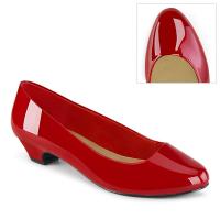 GWEN-01 Pleaser Pink Label classic pump block heel red patent