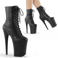 INFINITY-1020 Pleaser front lace-up ankle boot platform black matte