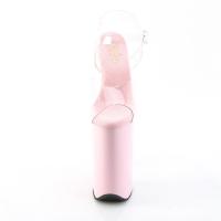 Sale INFINITY-908 Pleaser vegan high heels platform ankle strap sandal clear baby pink 39