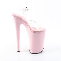 INFINITY-908 Pleaser vegan high heels platform ankle strap sandal clear baby pink