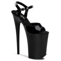 INFINITY-909 Pleaser sexy ankle strap platform sandal black patent