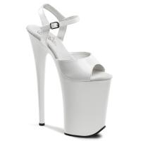INFINITY-909 Pleaser sexy ankle strap platform sandal white patent