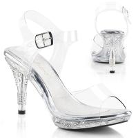 IRIS-408 Fabulicious transparente Damen Plateausandaletten Schmetterling Detail Strass