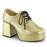 JAZZ-02G Funtasma ausgefallene Männer Frauen Disco Blockabsatz Schuhe perlglanz Gold Glitter