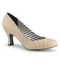 Sale JENNA-01 Pleaser Pink Label ladie closed toe pump cream matte 42