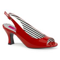 Sale JENNA-02 Pleaser Pink Label elegante Damen Slingback Peep Toe Pumps rot Lack Spulenabsatz 40