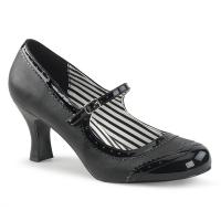 Sale JENNA-06 Pleaser Lochmuster Damen Riemchen Pumps schwarz Lederlook Lack Gr 40