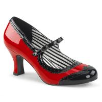 Sale JENNA-06 Pleaser Pink Label spectator mary jane pump red black patent 41