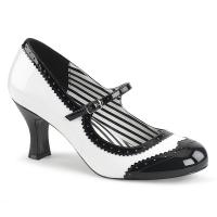 JENNA-06 Pleaser Pink Label Lochmuster Damen Riemchen Pumps weiß schwarz Lack