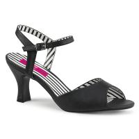 JENNA-09 Pleaser Pink Label Damen Riemchen Sandaletten Spulenabsatz schwarz Lederlook