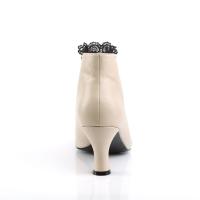 Sale JENNA-105 Pleaser Pink Label Damen Schlüpf Stiefeletten spitze creme Lederoptik 41