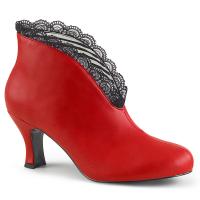 JENNA-105 Pleaser Pink Label Damen Schlüpf Stiefeletten spitze rot Lederoptik