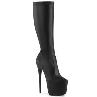 JUBILANT-2000 Pleaser kniehohe High Heels Stretch Plateaustiefel schwarz Matt