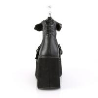 Sale KERA-12 DemoniaCult Platauschuhe schwarz Doppelriemchen Spikes Metallplatte 42