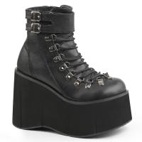 KERA-21 DemoniaCult platform ankle boot adjustable ankle cuff black matte