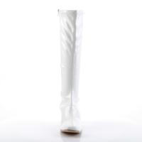 KIKI-350 Funtasma Damen Stretch Stiefel mit Reißverschluss Blockabsatz weiß Lack