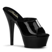 KISS-201 Pleaser High-Heels Plateaupantoletten schwarz Lack