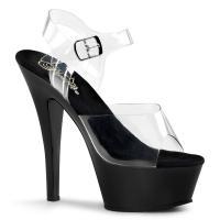 KISS-208 Pleaser High-Heels Plateausandaletten transparent schwarz