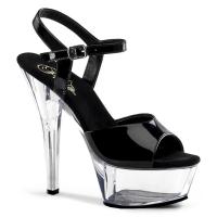 KISS-209 Pleaser high heels platform sandal black patent clear