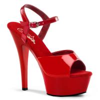 Sale KISS-209 Pleaser Damen High-Heels Plateausandaletten rot Lack 38