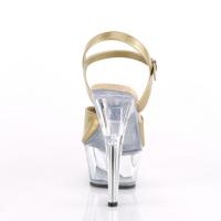 KISS-209BHG Pleaser High-Heels Plateausandaletten champagner Hologramm klar