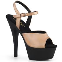 KISS-209MMET Pleaser High-Heels Plateausandaletten champagner matt metallic schwarz